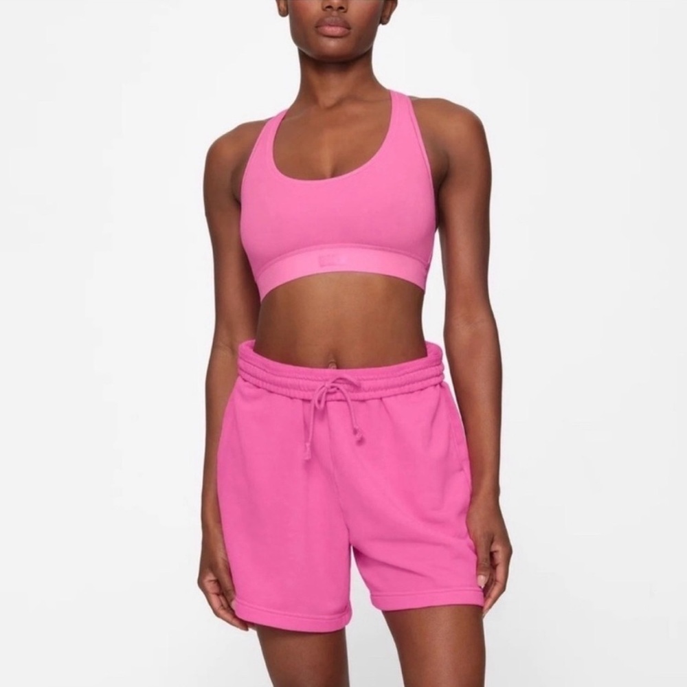 Skims Boyfriend Fleece Hot Pink Shorts Bubblegum Size XL